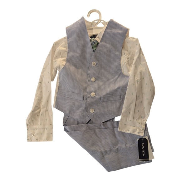 BBC-1 Nautica Toddler‎ and Little Boys Pin Cord Vest Set Size 4 - Bright Blue - Picture 1 of 4
